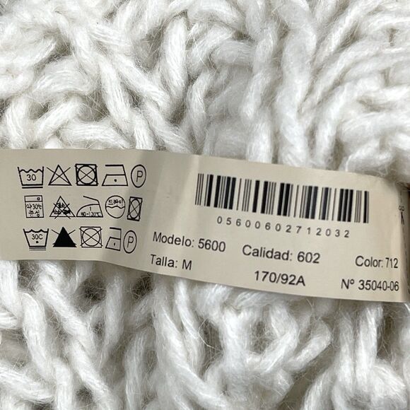 Massimo Dutti Italy Sweater Womens Medium Open Weave Long Sleeve Off White - Picture 7 of 8